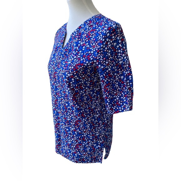 Vineyard Vines Women's Medium Stars & Whales Tunic Top Red White Blue - Picture 4 of 7